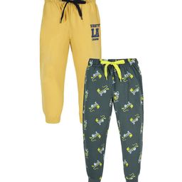 PLUM TREE Boys Pack Of 2 Printed Pure-Cotton Joggers-picture-5
