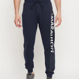 Duke Men Blue Typography Printed Cotton Slim-Fit Joggers-picture-34