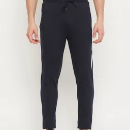 Duke Men Blue Solid Cotton Relaxed-Fit Track Pants-image-14