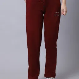 Cantabil Women Maroon Solid Track Pants-picture-12