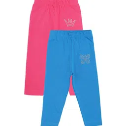 Bodycare Kids Girls Pack of 2 Fuchsia & Blue Track Pants-picture-32