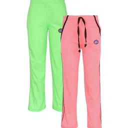 mack jonney Vimal Jonney Kids Pack of 2 Green & Peach Cotton Track Pants-picture-40