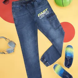 Pantaloons Junior Boys Typography Printed Mid Rise Jeans-picture-40