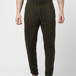 Jack & Jones Men Olive Green Solid Lounge Pants-picture-19