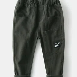 StyleCast Boys Olive Green Cotton Mid-Rise Cotton Joggers-picture-5