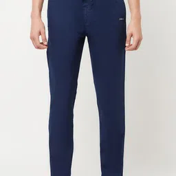 Octave Men Indigo Blue Solid Cotton Track Pant-picture-43