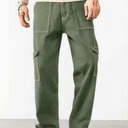 urban indy URNAN INDY Men Cotton Cargo Trousers-picture-18