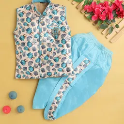 BAESD Boys Floral Printed Regular Kurta with Dhoti Pants image 1