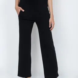 The Mom Store Women Black Solid Comfy Maternity Track Pants-picture-32