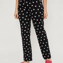 max Women Black Printed Pure Cotton Lounge Pants-image-78