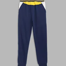 Blue Giraffe Boys Navy Blue Captain America Printed Cotton Regular Joggers image 3