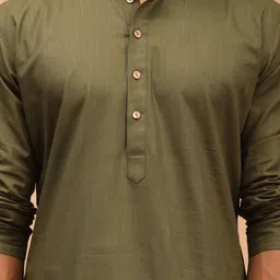 VASTRAMAY Kurta with White Cotton Dhoti Set image 3