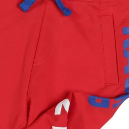 PLUM TREE Boys Red & Blue Printed Loose-Fit Pure Cotton Joggers image 4