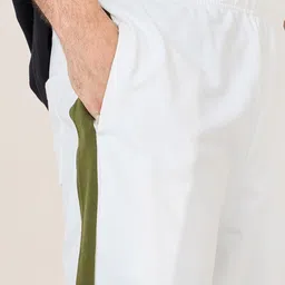 Styli Men Cream-Coloured Relaxed Fit Pure Cotton Track Pants image 4