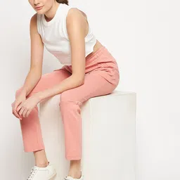 MADAME M SECRET Women Pink Solid Track Pants image 2