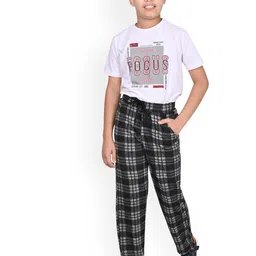 BAESD Boys Pack Of 2 Checked Mid-Rise Track Pants image 5