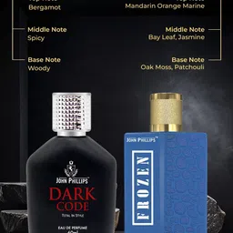 JOHN PHILLIPS Set Of 2 Dark Code 60 ml & Frozen 100 ml Long Lasting Eau De Parfum image 2
