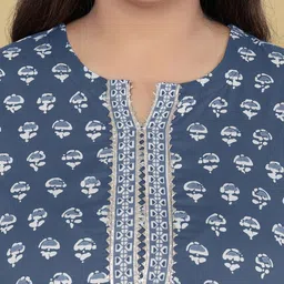 Mirchi Fashion Ethnic Motifs Printed Pure Cotton Kurti with Trousers & Dupatta Plus Size image 2