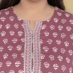 MIRCHI FASHION Women Ethnic Motifs Printed Pure Cotton Kurta with Trouser & With Dupatta image 2