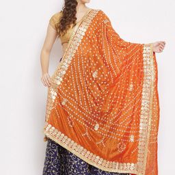 Clora Creation Bandhani Dyed Dupatta With Gotta Patti-picture-39