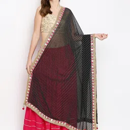 Dupatta Bazaar Printed Leheriya Dupatta with Gotta Patti-picture-41