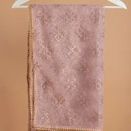 KASYA Ethnic Motifs Embroidered Net Dupatta with Gotta Patti image 4