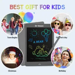 dr vision Writing Pad with Stylus, 21.5cm(8.5inch), Smart Lock to Save Content, ABS Material, Anti-Blue Light Screen, Eco Friendly, Handwriting Gifts for Kids & Adults, Drawing Tablet, Playing Black image 3