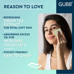 GUBB Set of 2 Oil Absorbing Sheets Oil Control Tissue Wipes - 50 Pcs Each image 4