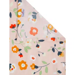 FABINALIV Peach Floral Cotton Blend Single Bedsheet with Pillow Cover image 5