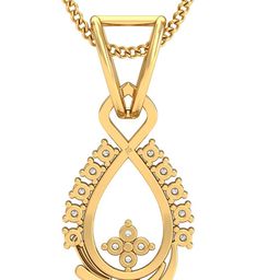 KUBERBOX Maya Contemporary 18Kt Gold Diamond-Studded Pendant- 0.77 gm-image-67