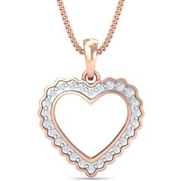KUBERBOX Sloan Heart 18KT Rose Gold Diamond-Studded Pendant-1.56 gm-image-79