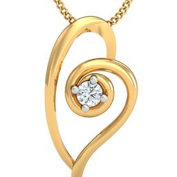 KUBERBOX Solo Diamond Heart 18KT Gold Diamond-Studded Pendant - 0.9 gm-image-84