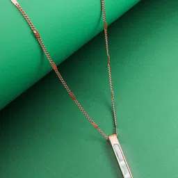 aadita Rose Gold-Plated CZ-Studded Pendant with Link Chain image 1