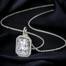 Designs & You Sliver-Plated Cubic Zirconia-Studded Pendant With Chain image 2