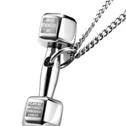 SALTY Stainless Steel Dumbbell Shaped Pendants with Chains image 2