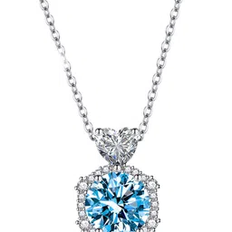 Designs & You Silver-Plated Cubic Zirconia-Studded Geometric Shaped Pendant With Chain image 3