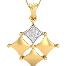 KUBERBOX Majestic 18KT Gold Diamond-Studded Pendant- 2.44 gm-picture-20
