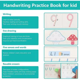 OPINA Kids Reusable Copybook With 8 Colour Pens image 5