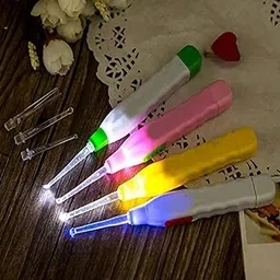 ETSAP Ear wax Remover with LED Flashlight Ear pick for Ear wax remover and cleaner, Ear cleaning tools for kids and adults Curette Store Extra Extensions in Rear Better Accuracy Earpick(PACK OF 3) image 3