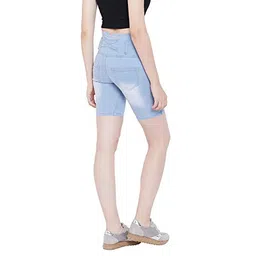 nifty Women's Denim Stretchable High Waist Shorts image 4