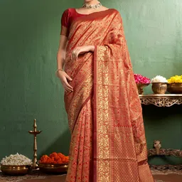 Sangria Floral Woven Design Patola Saree-image-17