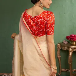 Sangria Zari Woven Design Border Coimbatore Cotton Saree image 5