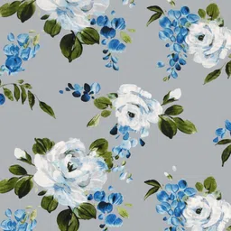 Salona Bichona Blue & White Floral Pure Cotton 120 TC King Bedsheet with 2 Pillow Covers image 3