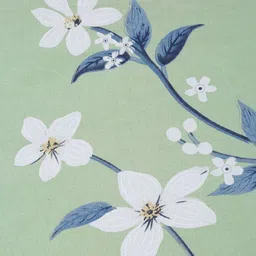 KLOTTHE Green & White Floral Printed 400 TC Pure Cotton Single Bedsheet & Pillow Cover image 5