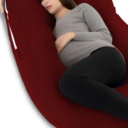 Mom's Moon Maroon Cotton Lightweight Maternity G Shaped Pillow-picture-36