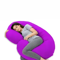 Mom's Moon Purple Cotton Lightweight Maternity C Shaped Pillow-image-39