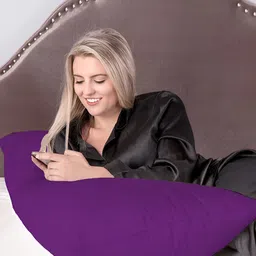 Mom's Moon Purple Fibre Filled Cotton Lightweight Sleeping Pillow-picture-36