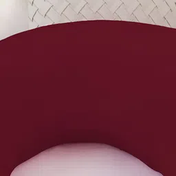 DADDY COOL Maroon Fiber Filled Cotton Breathable C Shaped Maternity Pillow image 3