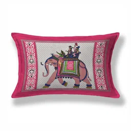 HOMELINE Pink & White Ethnic Motifs 140 TC Single Bedsheet with 1 Pillow Covers image 3