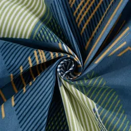 Arrabi Grey & Yellow Geometric 300 TC King Bedsheet with 2 Pillow Covers image 4